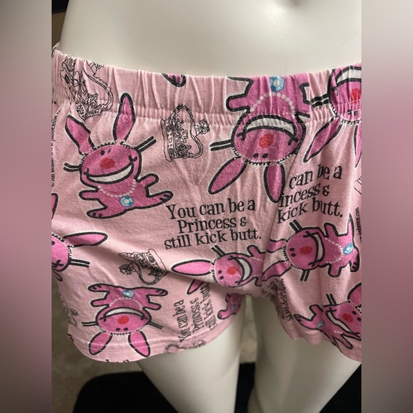 Rare It’s Happy Bunny You Can Be A Princess Pajamas Shorts Size Small Pink - Picture 2 of 9